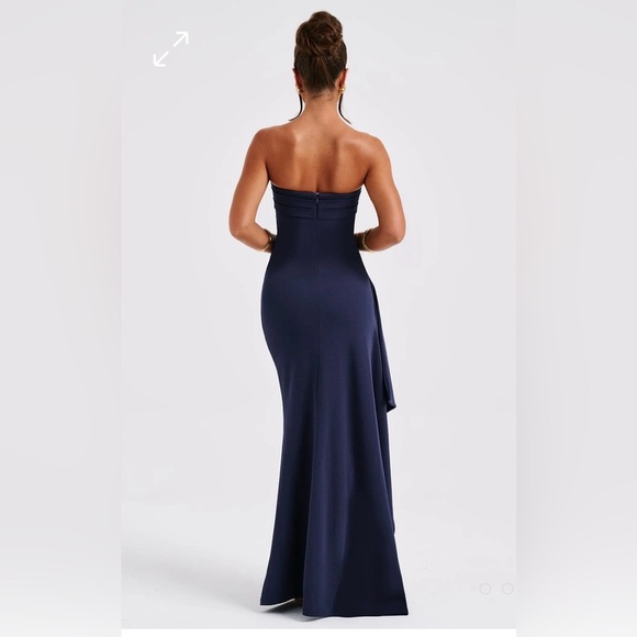 BabyBoo Zafira Navy Maxi Strapless Evening Gown | L - Picture 2 of 8